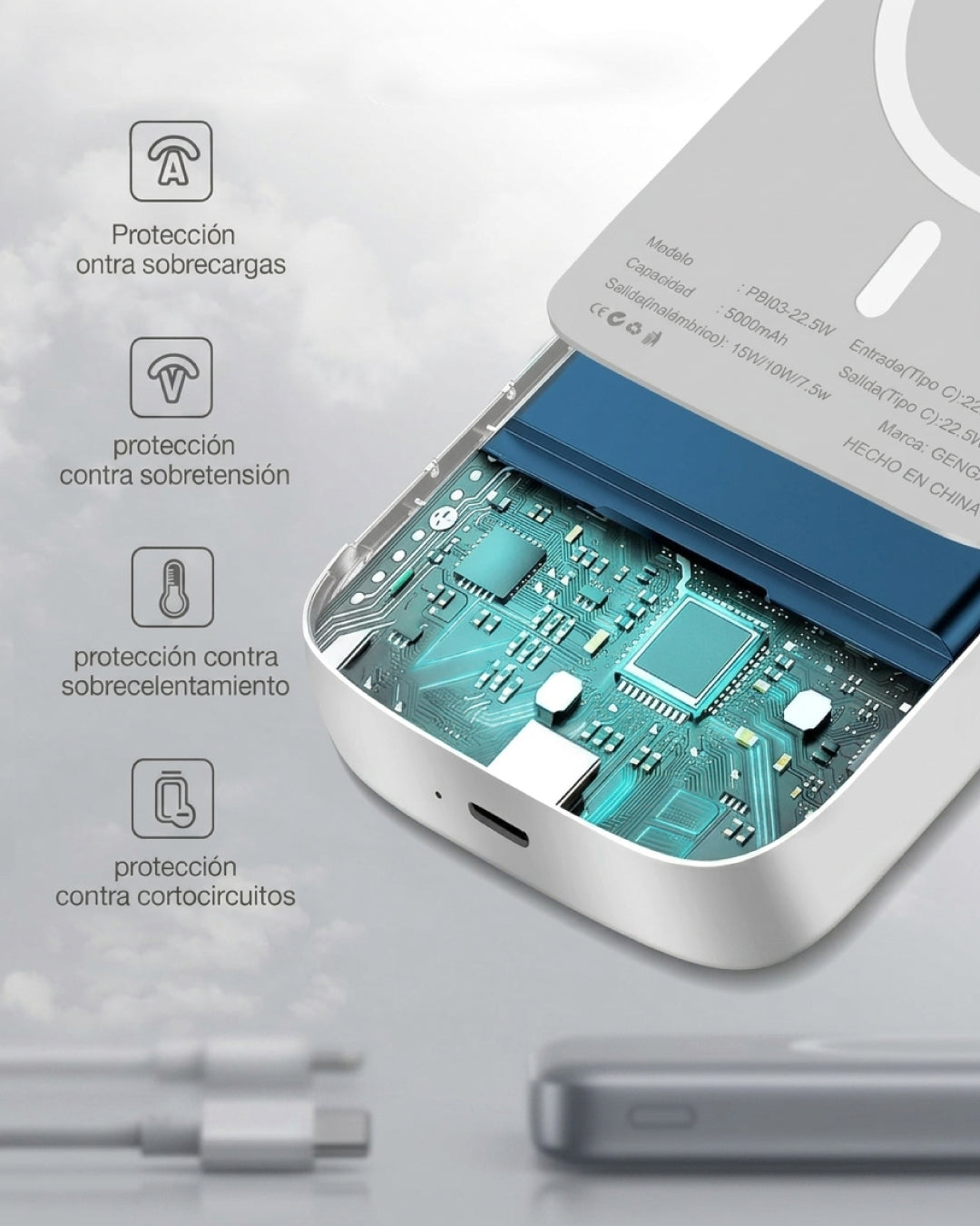 Power Bank Magnético Inalambrico