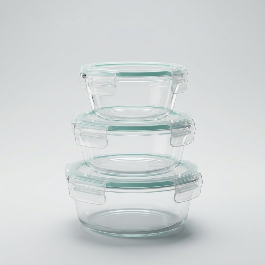 Set de 3 Tuppers de Vidrio Borosilicato