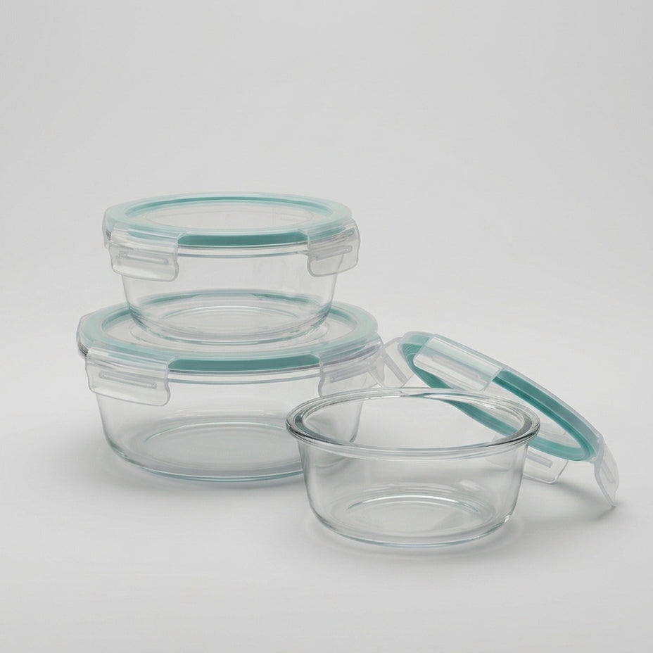 Set de 3 Tuppers de Vidrio Borosilicato