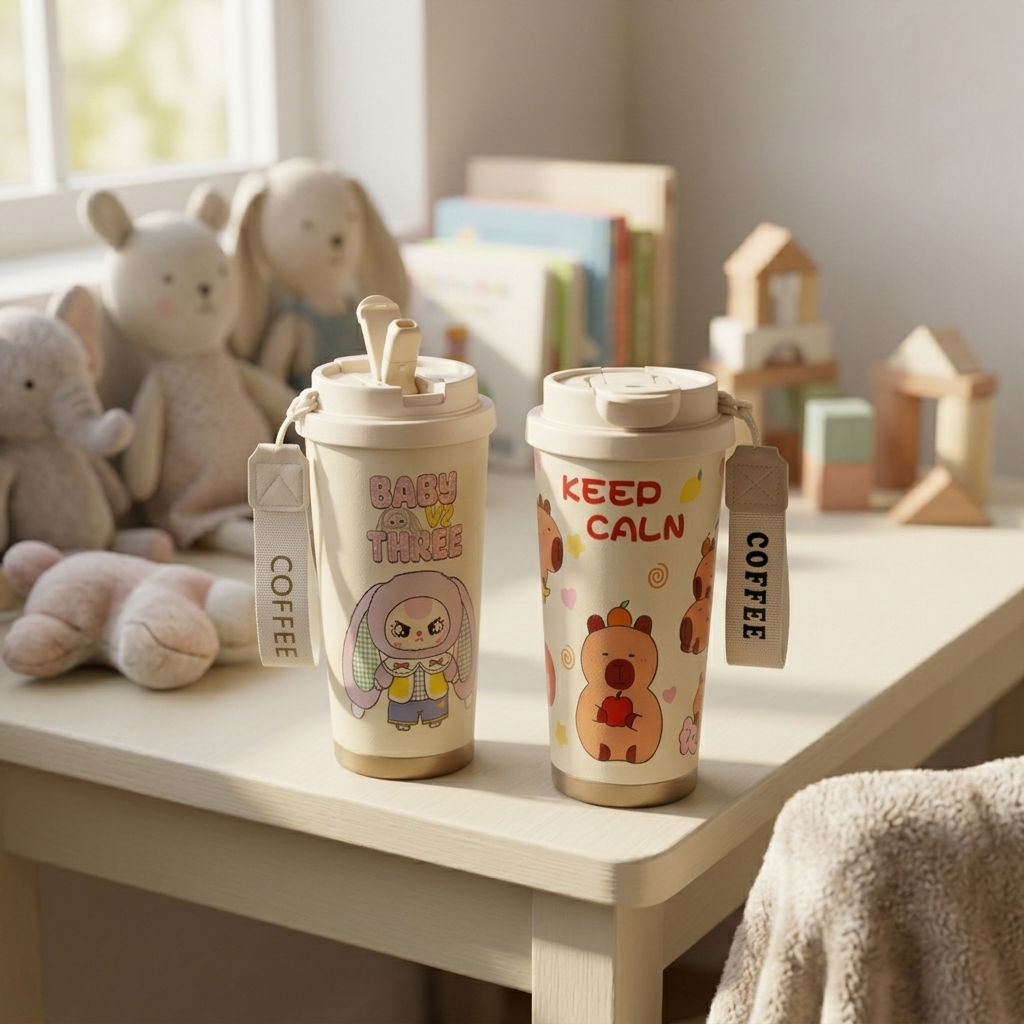 Vaso Térmico de Acero Inoxidable – Capibara y Labubu